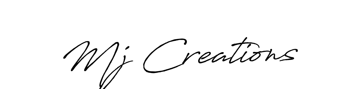 Create a beautiful signature design for name Mj Creations. With this signature (Antro_Vectra_Bolder) fonts, you can make a handwritten signature for free. Mj Creations signature style 7 images and pictures png