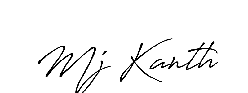 Make a beautiful signature design for name Mj Kanth. With this signature (Antro_Vectra_Bolder) style, you can create a handwritten signature for free. Mj Kanth signature style 7 images and pictures png