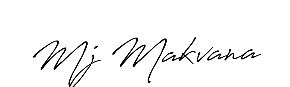 Mj Makvana stylish signature style. Best Handwritten Sign (Antro_Vectra_Bolder) for my name. Handwritten Signature Collection Ideas for my name Mj Makvana. Mj Makvana signature style 7 images and pictures png