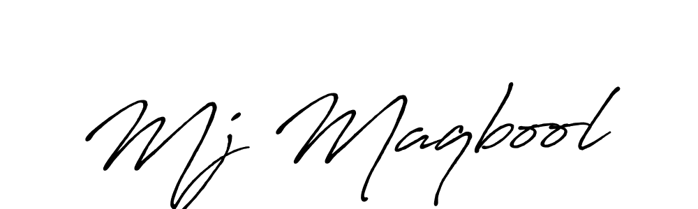 How to make Mj Maqbool name signature. Use Antro_Vectra_Bolder style for creating short signs online. This is the latest handwritten sign. Mj Maqbool signature style 7 images and pictures png