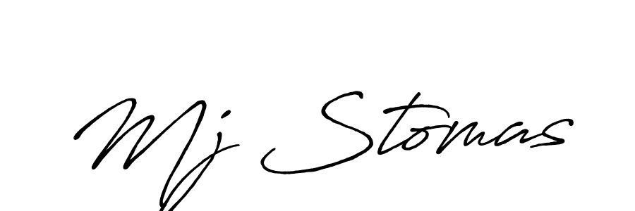 Make a beautiful signature design for name Mj Stomas. With this signature (Antro_Vectra_Bolder) style, you can create a handwritten signature for free. Mj Stomas signature style 7 images and pictures png