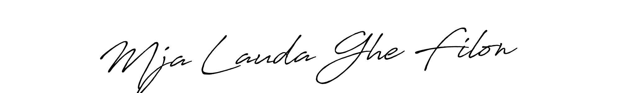 Create a beautiful signature design for name Mja Lauda Ghe Filon ;). With this signature (Antro_Vectra_Bolder) fonts, you can make a handwritten signature for free. Mja Lauda Ghe Filon ;) signature style 7 images and pictures png