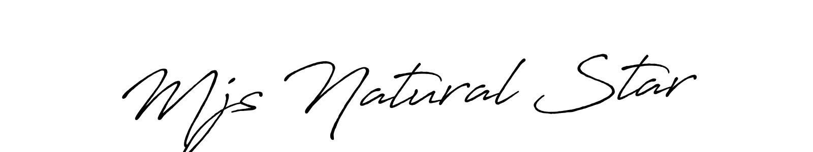 How to make Mjs Natural Star name signature. Use Antro_Vectra_Bolder style for creating short signs online. This is the latest handwritten sign. Mjs Natural Star signature style 7 images and pictures png