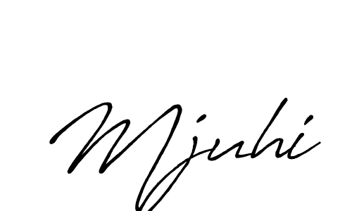 How to make Mjuhi name signature. Use Antro_Vectra_Bolder style for creating short signs online. This is the latest handwritten sign. Mjuhi signature style 7 images and pictures png