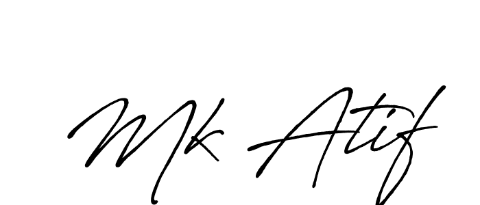 Mk Atif stylish signature style. Best Handwritten Sign (Antro_Vectra_Bolder) for my name. Handwritten Signature Collection Ideas for my name Mk Atif. Mk Atif signature style 7 images and pictures png