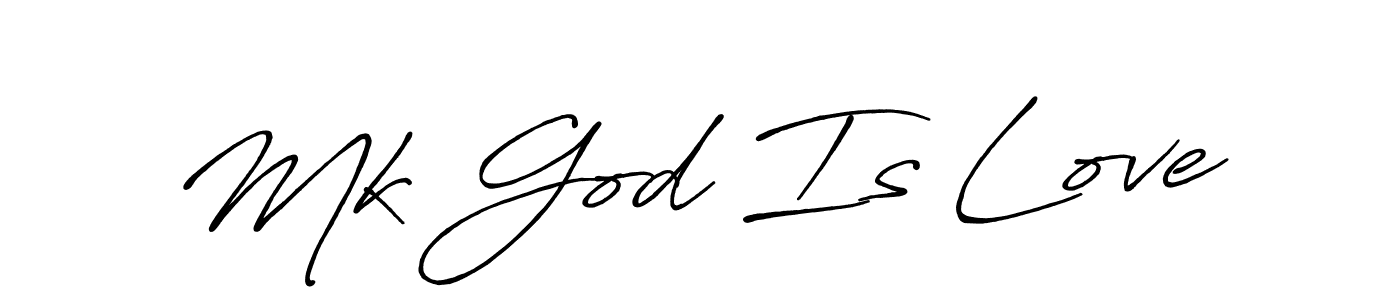 Make a beautiful signature design for name Mk God Is Love. With this signature (Antro_Vectra_Bolder) style, you can create a handwritten signature for free. Mk God Is Love signature style 7 images and pictures png