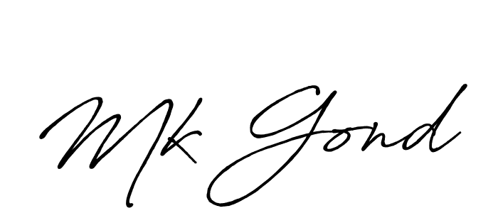 Make a beautiful signature design for name Mk Gond. With this signature (Antro_Vectra_Bolder) style, you can create a handwritten signature for free. Mk Gond signature style 7 images and pictures png