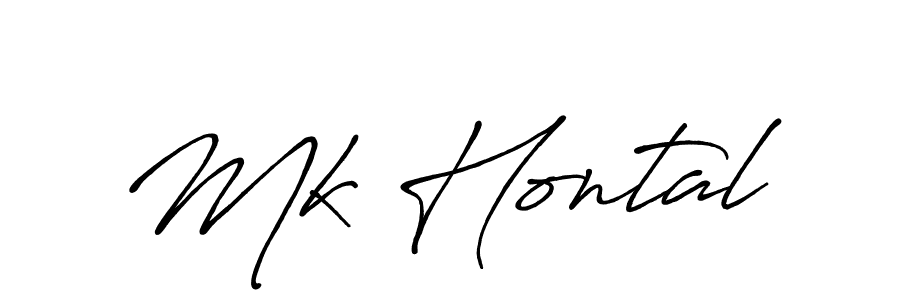 Similarly Antro_Vectra_Bolder is the best handwritten signature design. Signature creator online .You can use it as an online autograph creator for name Mk Hontal. Mk Hontal signature style 7 images and pictures png