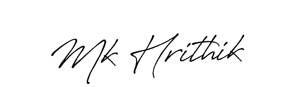 Design your own signature with our free online signature maker. With this signature software, you can create a handwritten (Antro_Vectra_Bolder) signature for name Mk Hrithik. Mk Hrithik signature style 7 images and pictures png