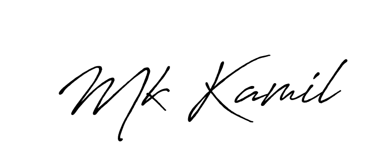 How to make Mk Kamil name signature. Use Antro_Vectra_Bolder style for creating short signs online. This is the latest handwritten sign. Mk Kamil signature style 7 images and pictures png
