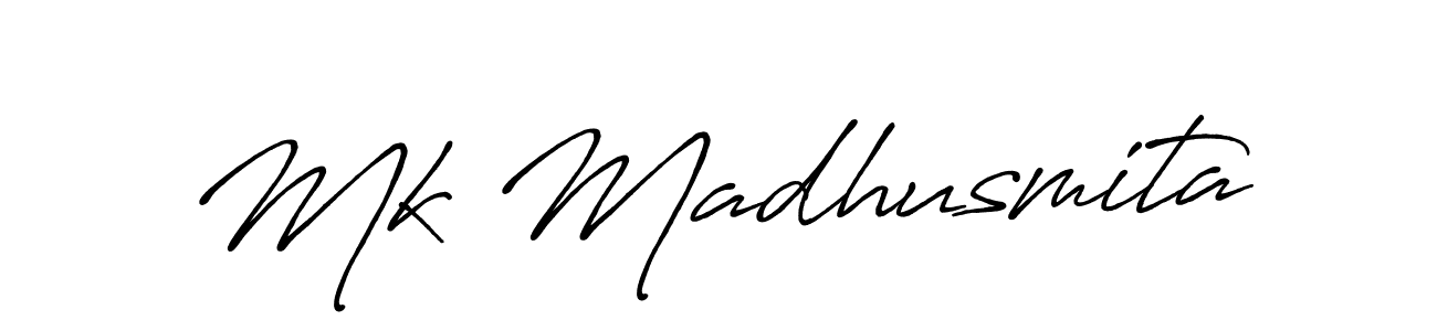 Mk Madhusmita stylish signature style. Best Handwritten Sign (Antro_Vectra_Bolder) for my name. Handwritten Signature Collection Ideas for my name Mk Madhusmita. Mk Madhusmita signature style 7 images and pictures png
