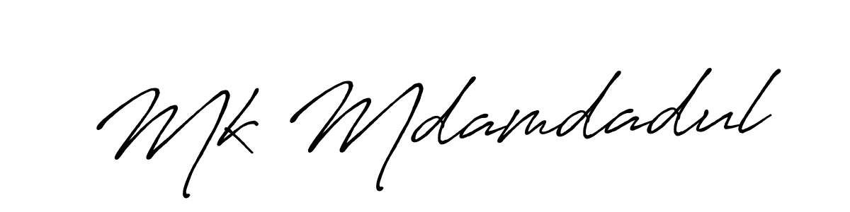 Create a beautiful signature design for name Mk Mdamdadul. With this signature (Antro_Vectra_Bolder) fonts, you can make a handwritten signature for free. Mk Mdamdadul signature style 7 images and pictures png