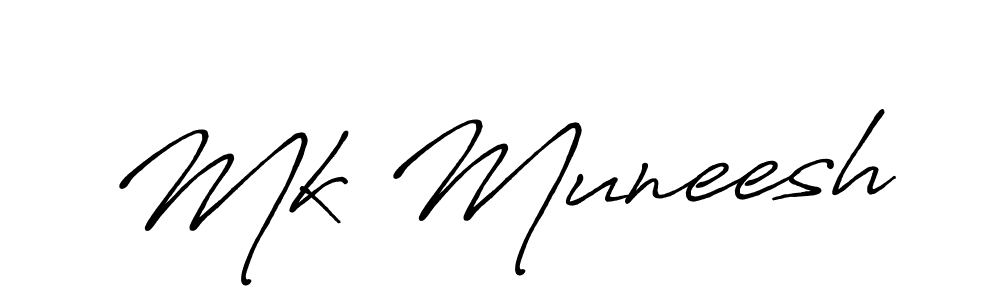 Also You can easily find your signature by using the search form. We will create Mk Muneesh name handwritten signature images for you free of cost using Antro_Vectra_Bolder sign style. Mk Muneesh signature style 7 images and pictures png