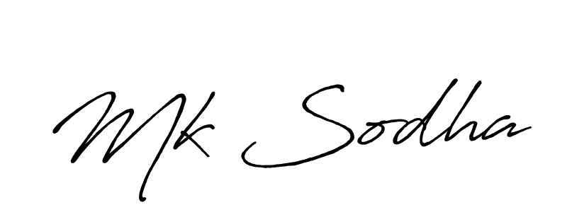 How to make Mk Sodha name signature. Use Antro_Vectra_Bolder style for creating short signs online. This is the latest handwritten sign. Mk Sodha signature style 7 images and pictures png