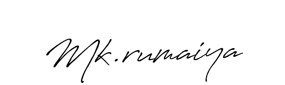 Mk.rumaiya stylish signature style. Best Handwritten Sign (Antro_Vectra_Bolder) for my name. Handwritten Signature Collection Ideas for my name Mk.rumaiya. Mk.rumaiya signature style 7 images and pictures png