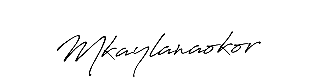 Use a signature maker to create a handwritten signature online. With this signature software, you can design (Antro_Vectra_Bolder) your own signature for name Mkaylanaokor. Mkaylanaokor signature style 7 images and pictures png