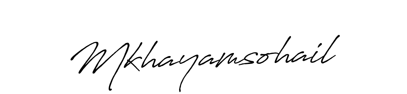 You should practise on your own different ways (Antro_Vectra_Bolder) to write your name (Mkhayamsohail) in signature. don't let someone else do it for you. Mkhayamsohail signature style 7 images and pictures png