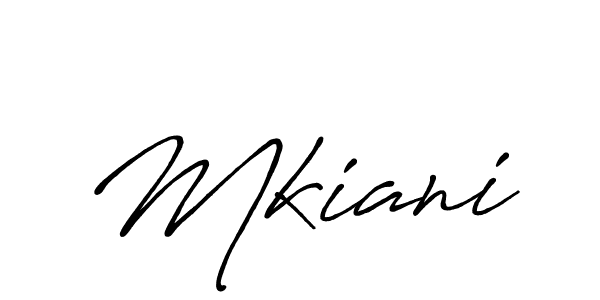 Use a signature maker to create a handwritten signature online. With this signature software, you can design (Antro_Vectra_Bolder) your own signature for name Mkiani. Mkiani signature style 7 images and pictures png