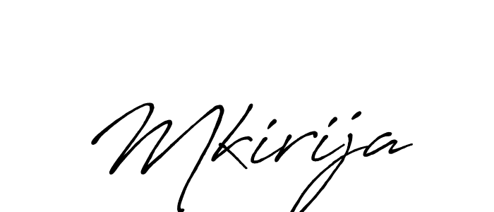 Make a beautiful signature design for name Mkirija. With this signature (Antro_Vectra_Bolder) style, you can create a handwritten signature for free. Mkirija signature style 7 images and pictures png
