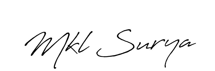 Design your own signature with our free online signature maker. With this signature software, you can create a handwritten (Antro_Vectra_Bolder) signature for name Mkl Surya. Mkl Surya signature style 7 images and pictures png