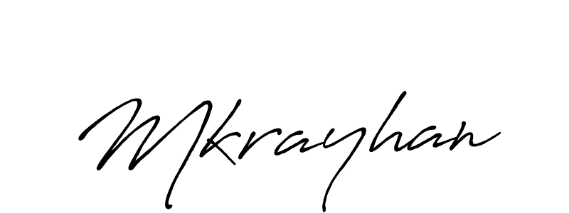 Make a beautiful signature design for name Mkrayhan. With this signature (Antro_Vectra_Bolder) style, you can create a handwritten signature for free. Mkrayhan signature style 7 images and pictures png
