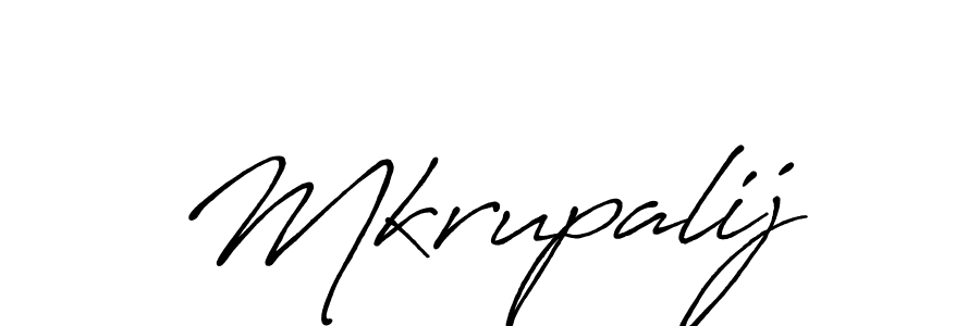 Use a signature maker to create a handwritten signature online. With this signature software, you can design (Antro_Vectra_Bolder) your own signature for name Mkrupalij. Mkrupalij signature style 7 images and pictures png