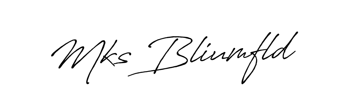 Create a beautiful signature design for name Mks Bliumfld. With this signature (Antro_Vectra_Bolder) fonts, you can make a handwritten signature for free. Mks Bliumfld signature style 7 images and pictures png