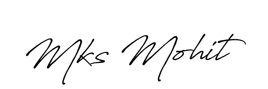 Use a signature maker to create a handwritten signature online. With this signature software, you can design (Antro_Vectra_Bolder) your own signature for name Mks Mohit. Mks Mohit signature style 7 images and pictures png