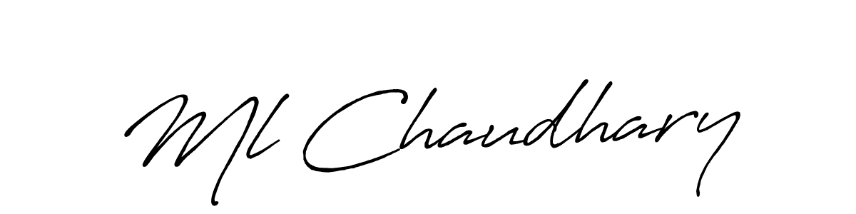 Antro_Vectra_Bolder is a professional signature style that is perfect for those who want to add a touch of class to their signature. It is also a great choice for those who want to make their signature more unique. Get Ml Chaudhary name to fancy signature for free. Ml Chaudhary signature style 7 images and pictures png