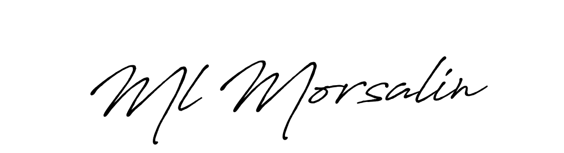 It looks lik you need a new signature style for name Ml Morsalin. Design unique handwritten (Antro_Vectra_Bolder) signature with our free signature maker in just a few clicks. Ml Morsalin signature style 7 images and pictures png