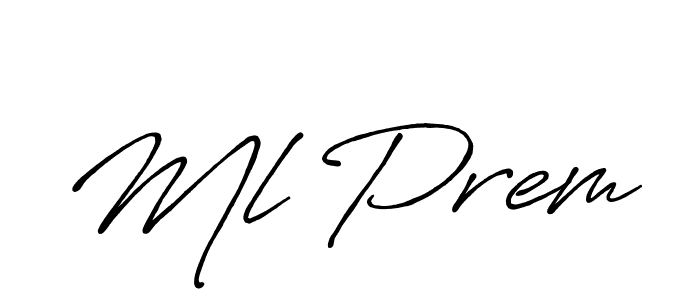 Create a beautiful signature design for name Ml Prem. With this signature (Antro_Vectra_Bolder) fonts, you can make a handwritten signature for free. Ml Prem signature style 7 images and pictures png
