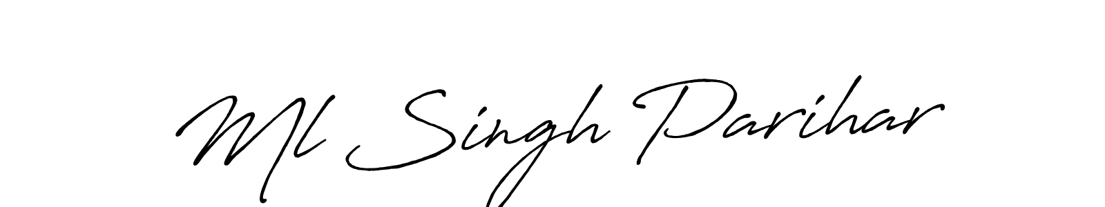 How to make Ml Singh Parihar signature? Antro_Vectra_Bolder is a professional autograph style. Create handwritten signature for Ml Singh Parihar name. Ml Singh Parihar signature style 7 images and pictures png