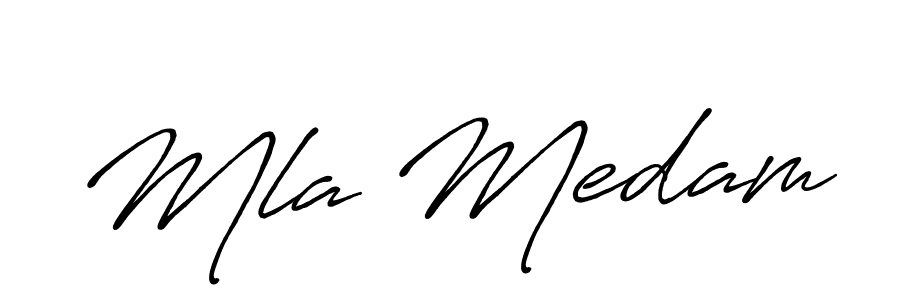 Use a signature maker to create a handwritten signature online. With this signature software, you can design (Antro_Vectra_Bolder) your own signature for name Mla Medam. Mla Medam signature style 7 images and pictures png