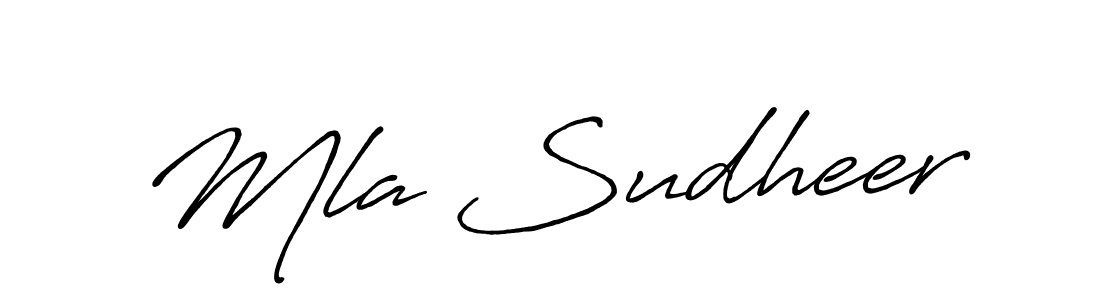 Similarly Antro_Vectra_Bolder is the best handwritten signature design. Signature creator online .You can use it as an online autograph creator for name Mla Sudheer. Mla Sudheer signature style 7 images and pictures png