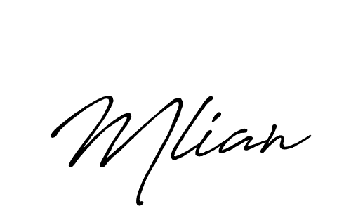 Create a beautiful signature design for name Mlian. With this signature (Antro_Vectra_Bolder) fonts, you can make a handwritten signature for free. Mlian signature style 7 images and pictures png