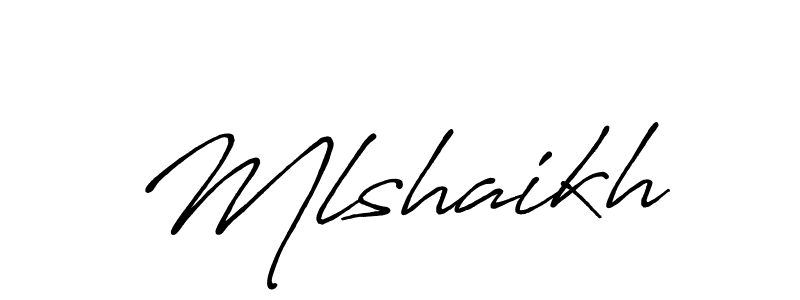Use a signature maker to create a handwritten signature online. With this signature software, you can design (Antro_Vectra_Bolder) your own signature for name Mlshaikh. Mlshaikh signature style 7 images and pictures png