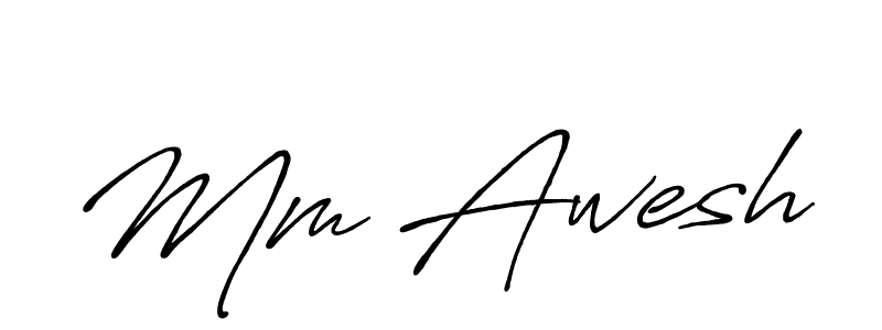 Make a beautiful signature design for name Mm Awesh. With this signature (Antro_Vectra_Bolder) style, you can create a handwritten signature for free. Mm Awesh signature style 7 images and pictures png