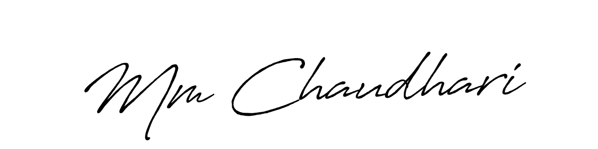 Create a beautiful signature design for name Mm Chaudhari. With this signature (Antro_Vectra_Bolder) fonts, you can make a handwritten signature for free. Mm Chaudhari signature style 7 images and pictures png