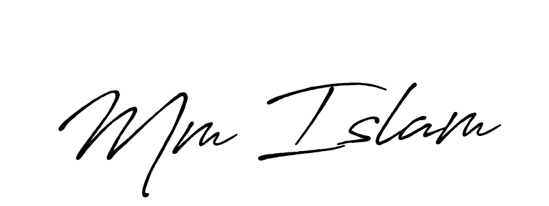 How to make Mm Islam name signature. Use Antro_Vectra_Bolder style for creating short signs online. This is the latest handwritten sign. Mm Islam signature style 7 images and pictures png