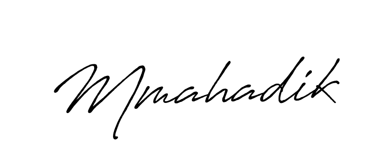 Make a beautiful signature design for name Mmahadik. With this signature (Antro_Vectra_Bolder) style, you can create a handwritten signature for free. Mmahadik signature style 7 images and pictures png