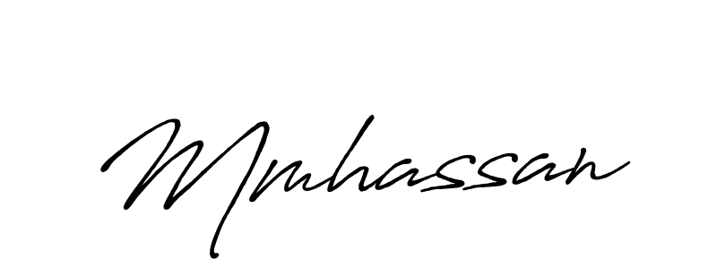 Make a beautiful signature design for name Mmhassan. With this signature (Antro_Vectra_Bolder) style, you can create a handwritten signature for free. Mmhassan signature style 7 images and pictures png