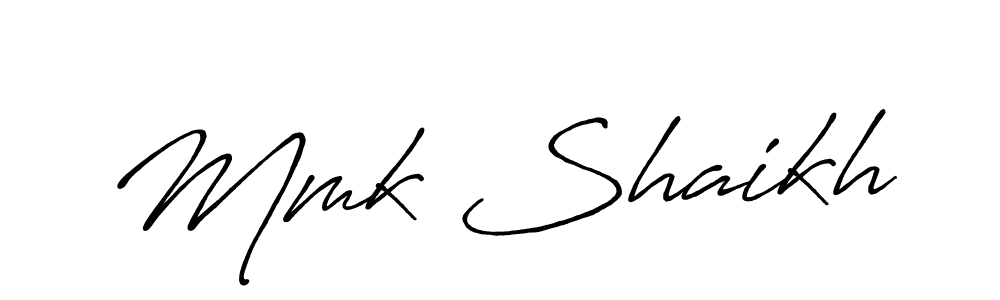 Also we have Mmk Shaikh name is the best signature style. Create professional handwritten signature collection using Antro_Vectra_Bolder autograph style. Mmk Shaikh signature style 7 images and pictures png