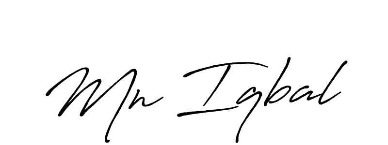 Use a signature maker to create a handwritten signature online. With this signature software, you can design (Antro_Vectra_Bolder) your own signature for name Mn Iqbal. Mn Iqbal signature style 7 images and pictures png