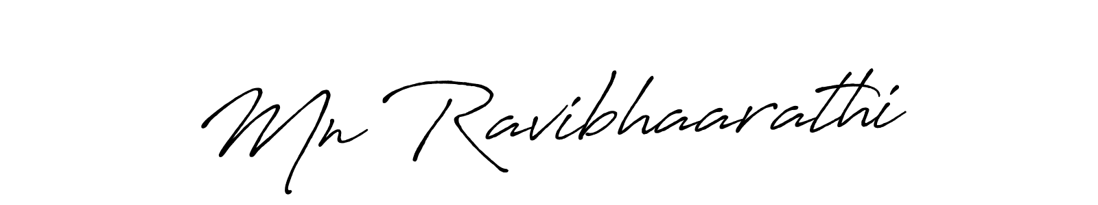 Create a beautiful signature design for name Mn Ravibhaarathi. With this signature (Antro_Vectra_Bolder) fonts, you can make a handwritten signature for free. Mn Ravibhaarathi signature style 7 images and pictures png