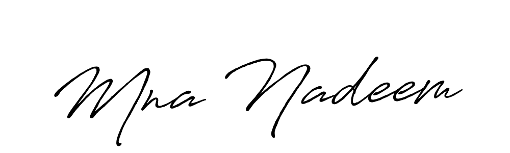 Use a signature maker to create a handwritten signature online. With this signature software, you can design (Antro_Vectra_Bolder) your own signature for name Mna Nadeem. Mna Nadeem signature style 7 images and pictures png