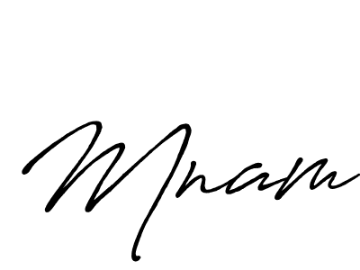 How to make Mnam signature? Antro_Vectra_Bolder is a professional autograph style. Create handwritten signature for Mnam name. Mnam signature style 7 images and pictures png