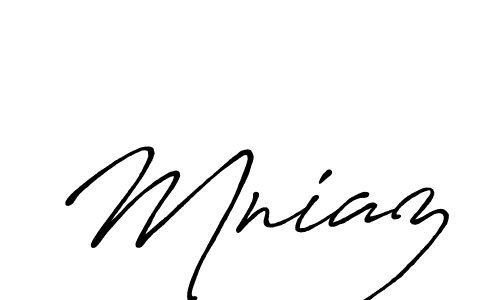 Use a signature maker to create a handwritten signature online. With this signature software, you can design (Antro_Vectra_Bolder) your own signature for name Mniaz. Mniaz signature style 7 images and pictures png