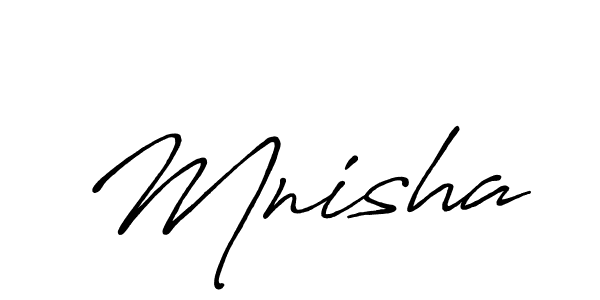 The best way (Antro_Vectra_Bolder) to make a short signature is to pick only two or three words in your name. The name Mnisha include a total of six letters. For converting this name. Mnisha signature style 7 images and pictures png