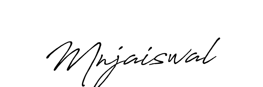 Use a signature maker to create a handwritten signature online. With this signature software, you can design (Antro_Vectra_Bolder) your own signature for name Mnjaiswal. Mnjaiswal signature style 7 images and pictures png