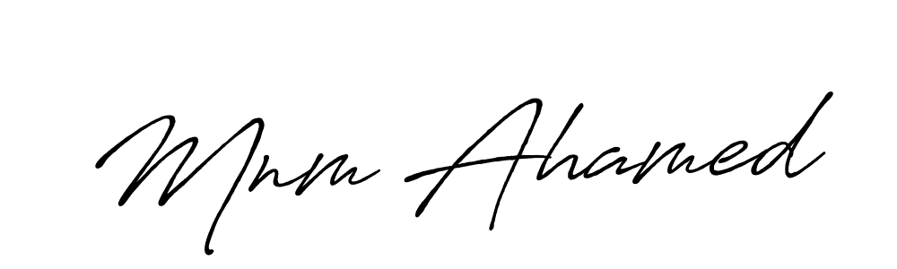 Mnm Ahamed stylish signature style. Best Handwritten Sign (Antro_Vectra_Bolder) for my name. Handwritten Signature Collection Ideas for my name Mnm Ahamed. Mnm Ahamed signature style 7 images and pictures png
